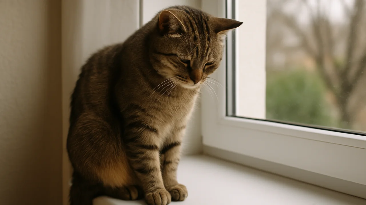 Kot z objawami depresji – smutny, apatyczny, siedzi w ciszy