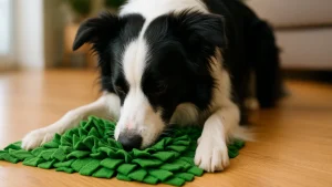 Pies bawiący się matą węchową – zabawka rozwijająca inteligencję